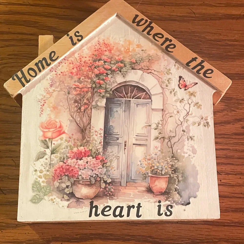 Charming Floral House Plaque